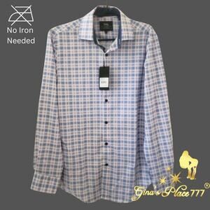 NWT W.R.K Men Slim Fit 4-Way Stretch Plaid Performance Dress Shirt Sz 15
